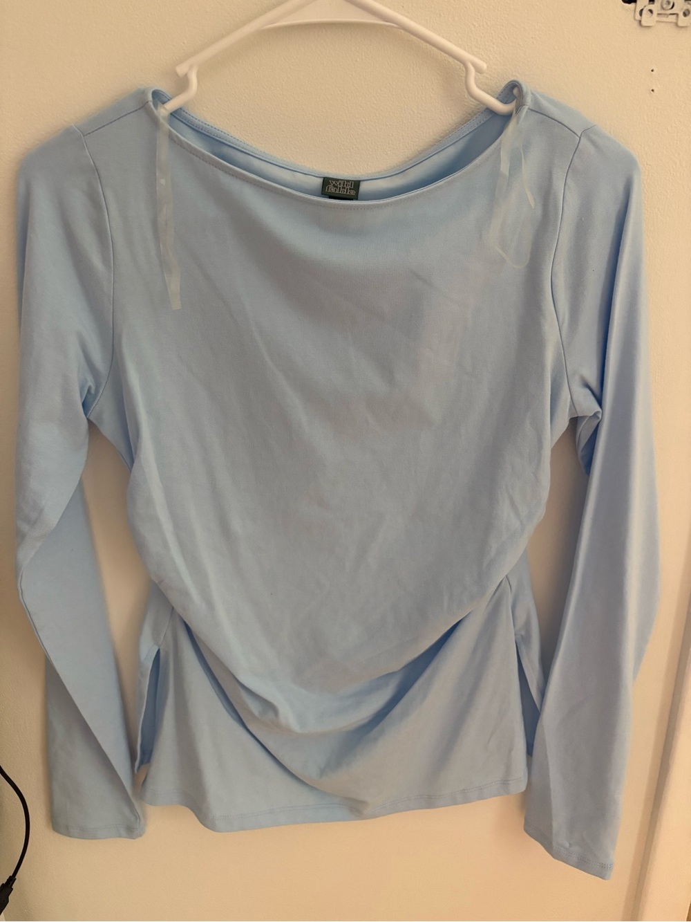 wild fable Light Blue Long Sleeve Boatneck Top